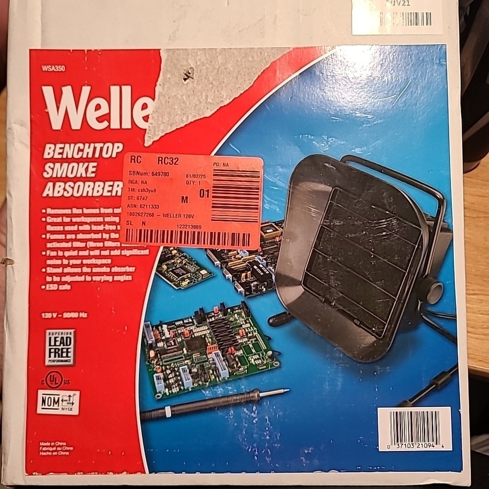 Weller WSA350 Smoke Absorber for Soldering Workbench ESD Safe with Filter NEW